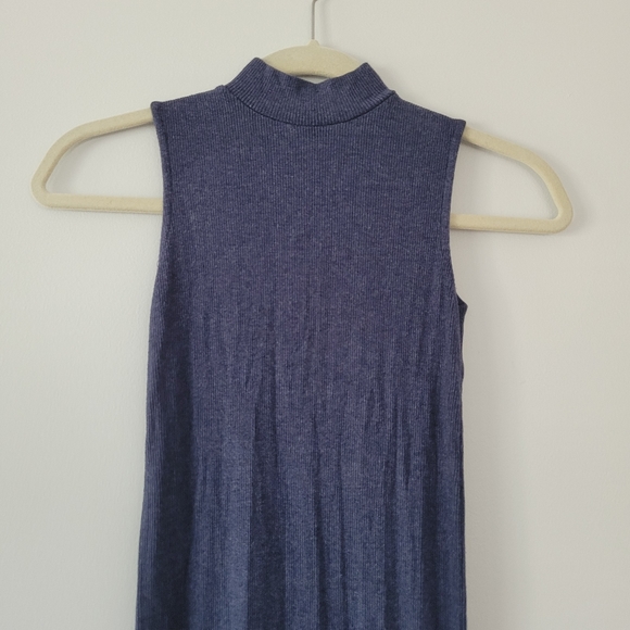 GEORGE Sleeveless Navy High Neck Midi Knit Sweater Mini A-Line Dress - Picture 5 of 9